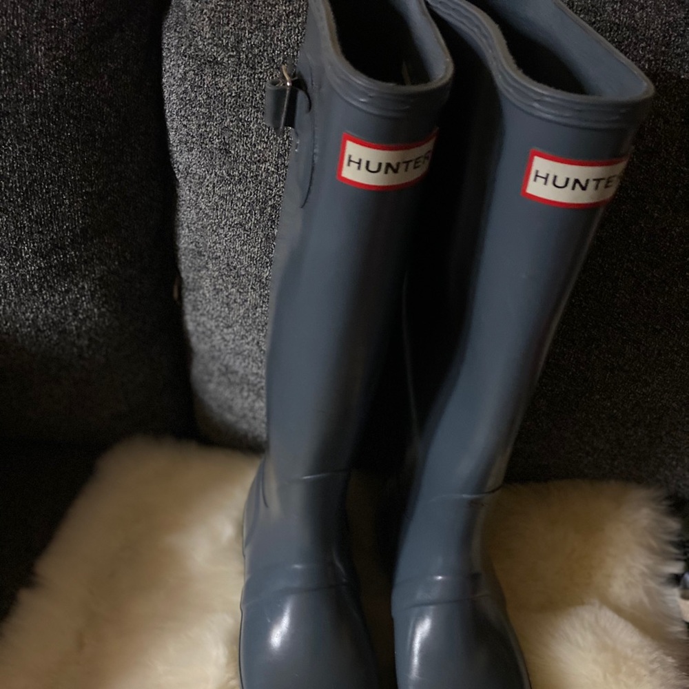 Tall Gray Hunter Boots barely worn